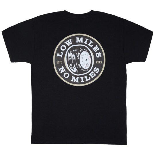 Front Tire Burnout Corner Chest/Circle Tire Logo On Back T-Shirt