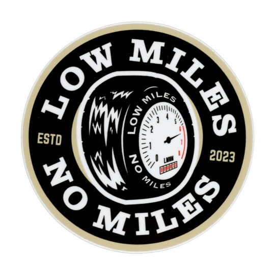 Low Miles No Miles Circle Logo Sticker