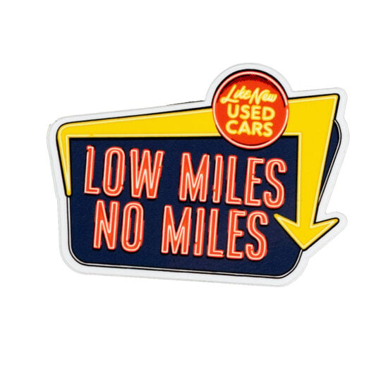 Low Miles No Miles Neon Sign Sticker