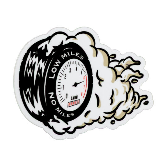 Low Miles No Miles Burnout Logo Sticker
